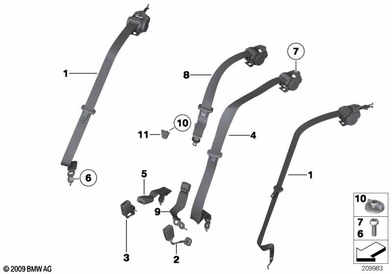 Safety belt rear