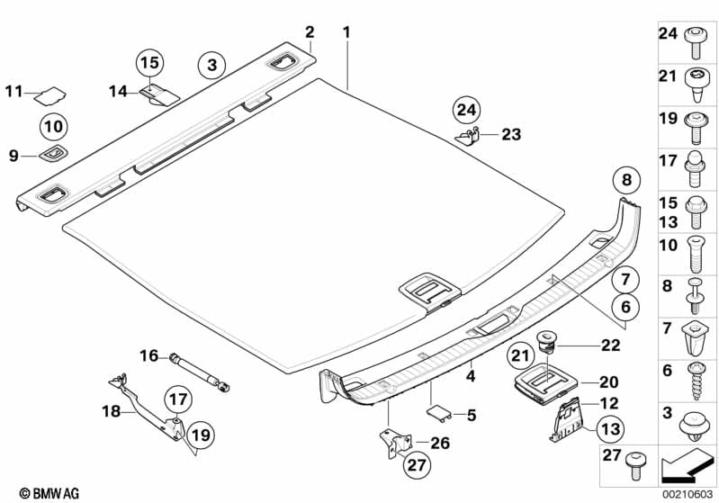 Trim panel, trunk floor