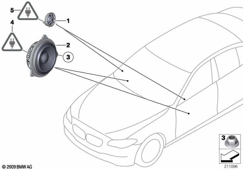 Single parts f front door top-hifi syst.