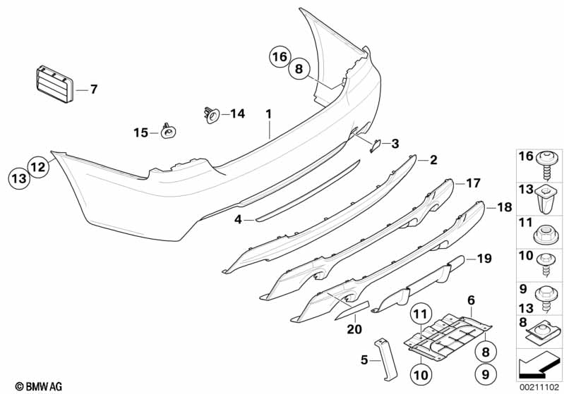 Genuine BMW 51128041192 E93 E92 Cover, Bumper, Rear -M- (Inc. 328i, 320i & 325d) | ML Performance UK Car Parts