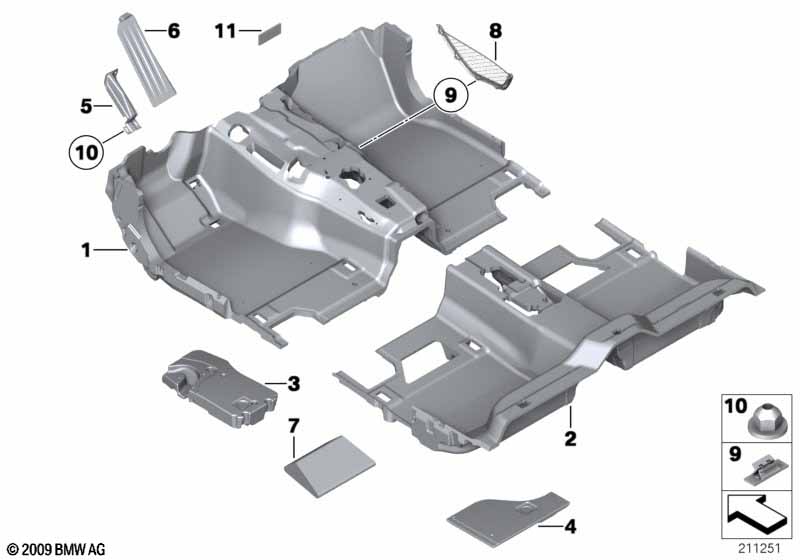 Genuine BMW 51479121683 F02 F03 F04 Foam Insert Footwell Rear Left (Inc. ALPINA B7L, 760Li & 740Li) | ML Performance EU Car Parts