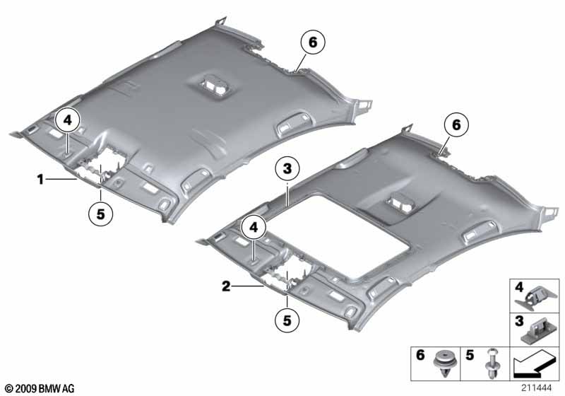 Genuine BMW 51448038136 Headlining, Lift-Up & Slide-Back Sunroof ALCANTARA (Inc. 528iX, 535dX & 535iX) | ML Performance EU Car Parts