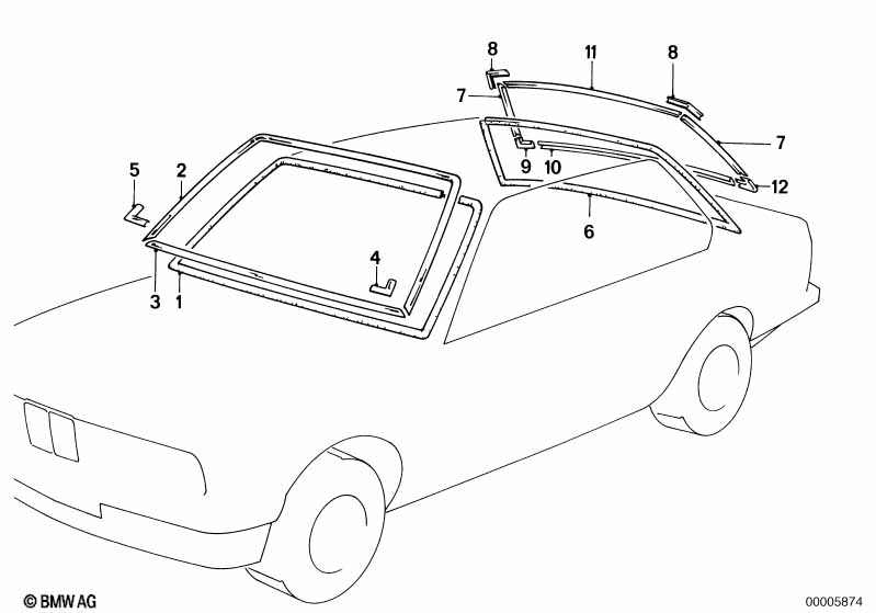 Genuine BMW 51311961251 E28 Corner Moulding, Left SCHWARZ (Inc. 525i, 528i & 518) | ML Performance EU Car Parts