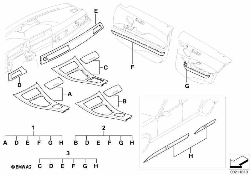 Retrofit kit, interior trim, adhesive