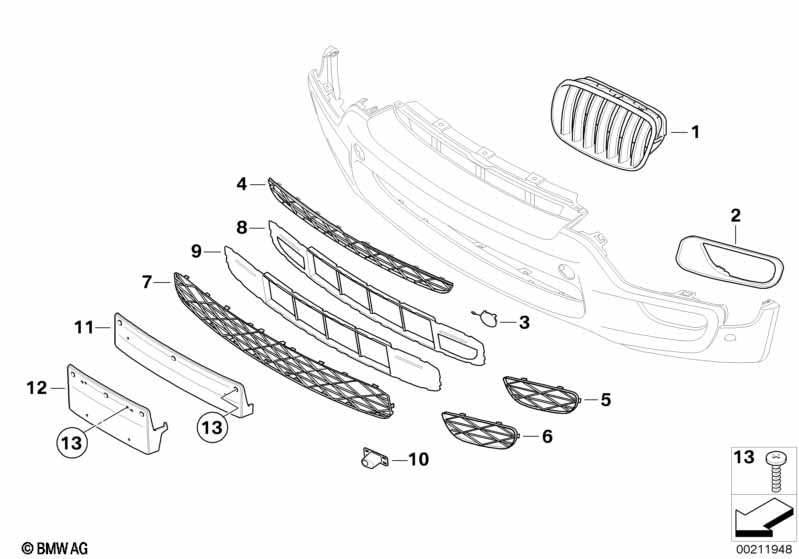 M trim decor elements, front