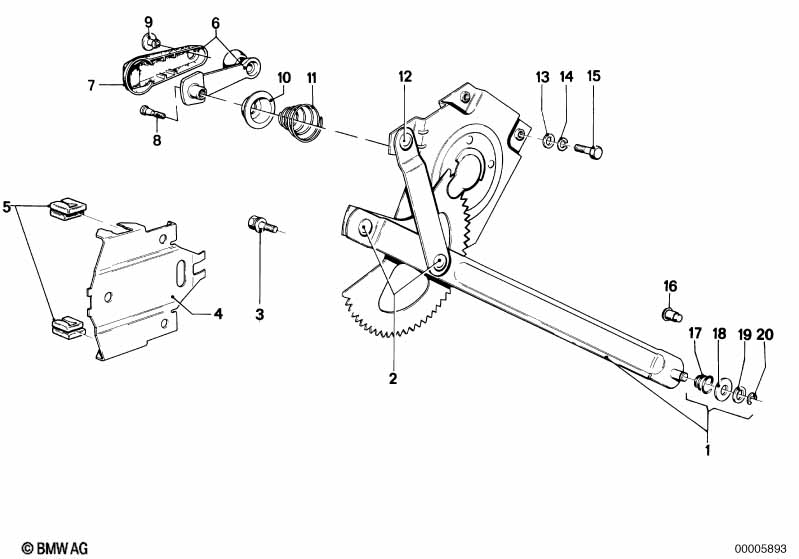 Door window lifting mechanism front