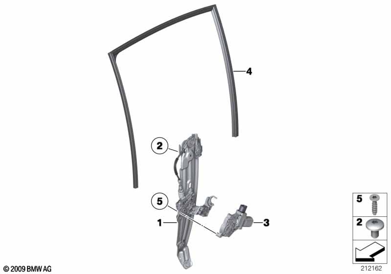 Door window lifting mechanism rear