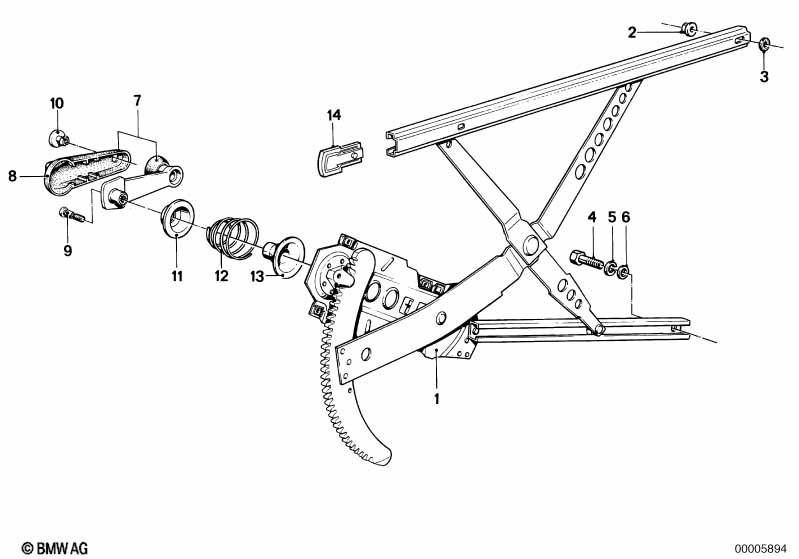 Door window lifting mechanism front