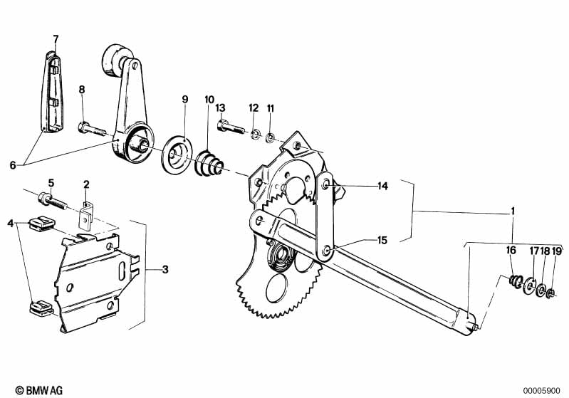 Door window lifting mechanism front