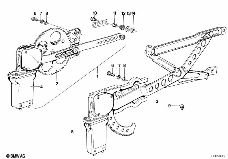Door window lifting mechanism front