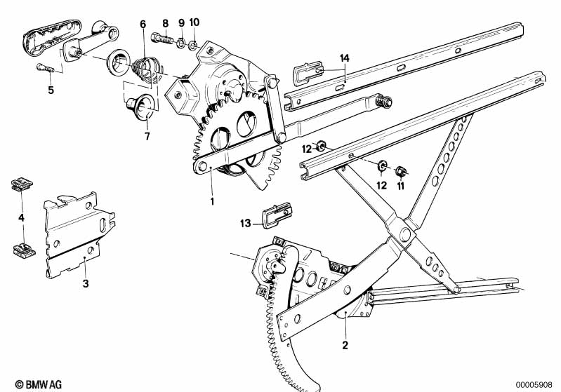 Door window lifting mechanism front
