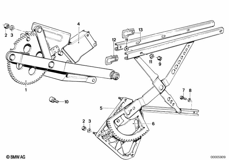 Door window lifting mechanism front