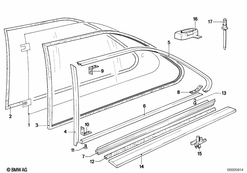 Genuine BMW 51361826822 E21 Moulding Window Frame Right (Inc. 320, 316 & 323i) | ML Performance EU Car Parts