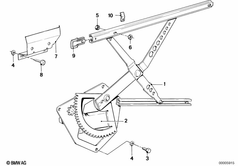 Door window lifting mechanism front