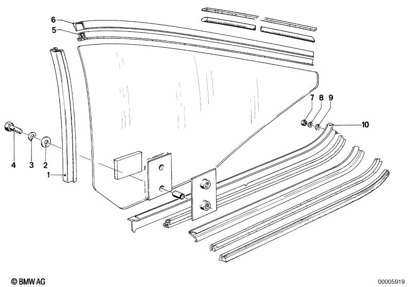 Genuine BMW 51361886970 E24 Right Window Guide (Inc. 633CSi, 630CS & 635CSi) | ML Performance UK Car Parts