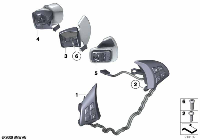 Switch, multifunct. steering wheel