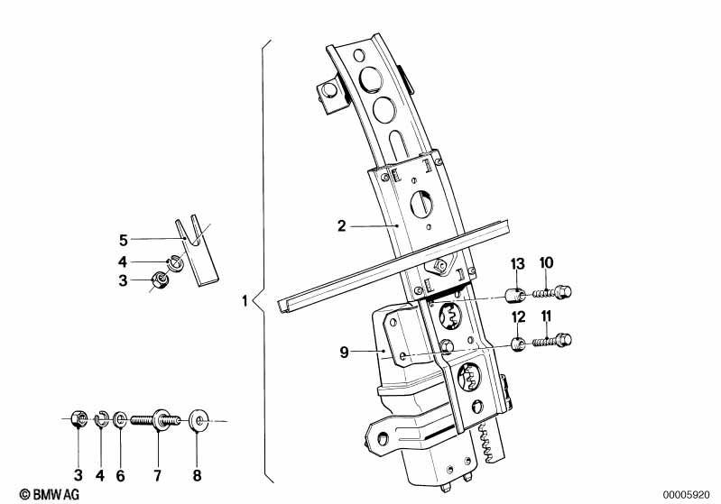 Door window lifting mechanism rear