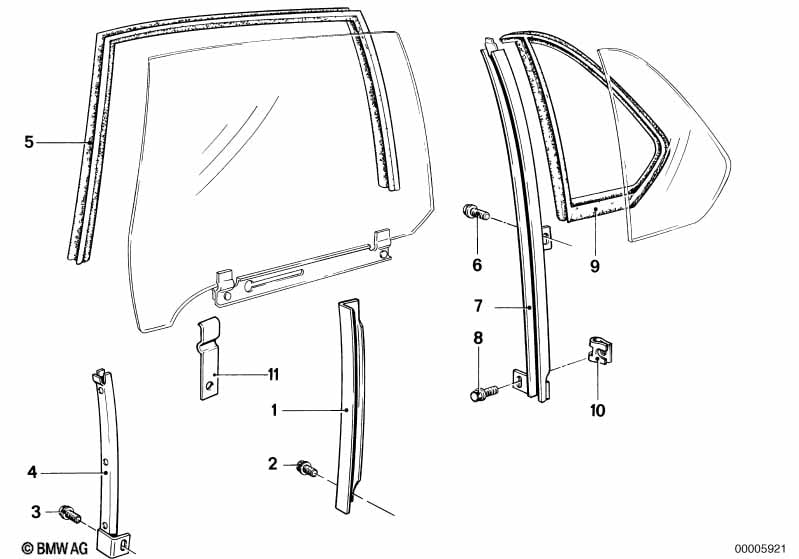 Window guide, rear
