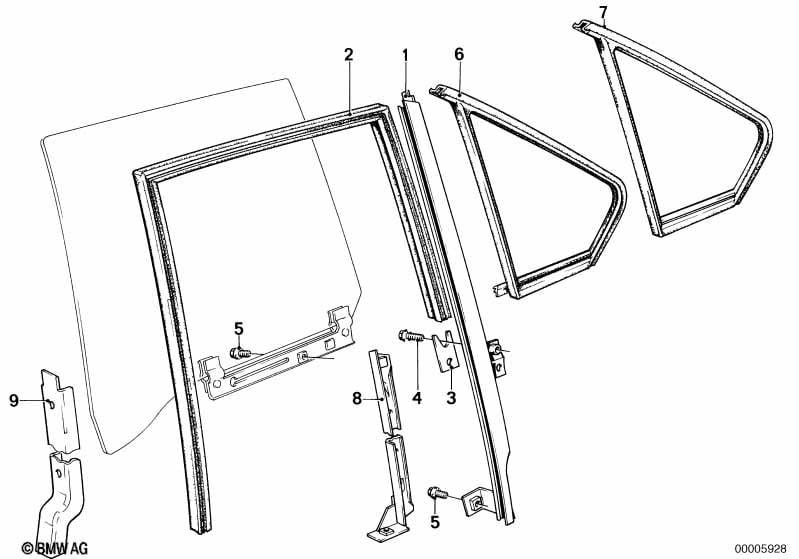 Window guide, rear