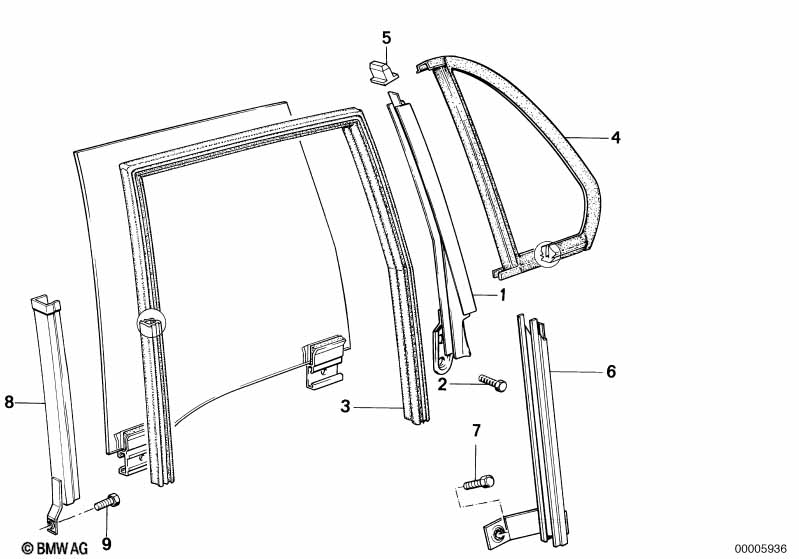 Window guide, rear