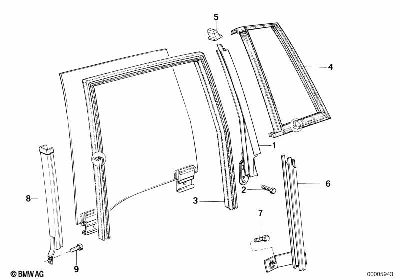 Window guide, rear