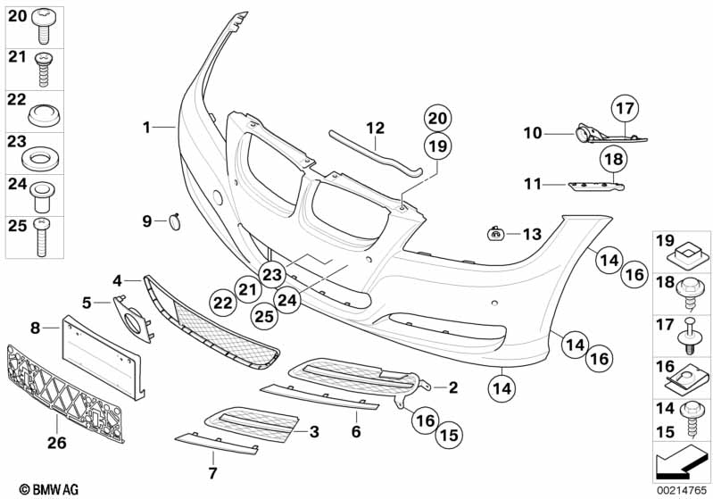 Trim cover, front