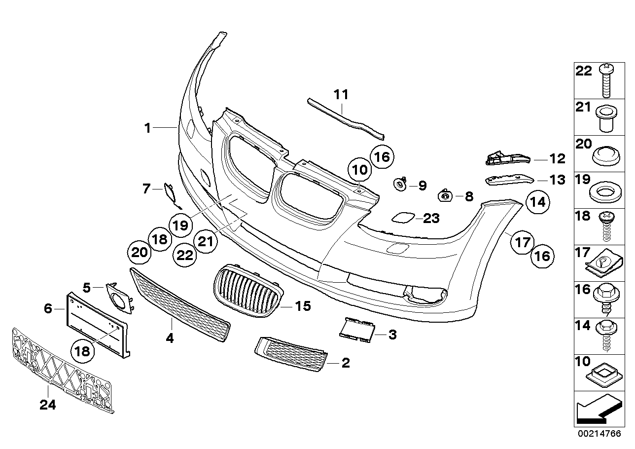 Genuine BMW 51117181308 E92 E93 Trim Cover, Bumper, Primed, Front US (Inc. 335i, 328xi & 328i) | ML Performance UK Car Parts