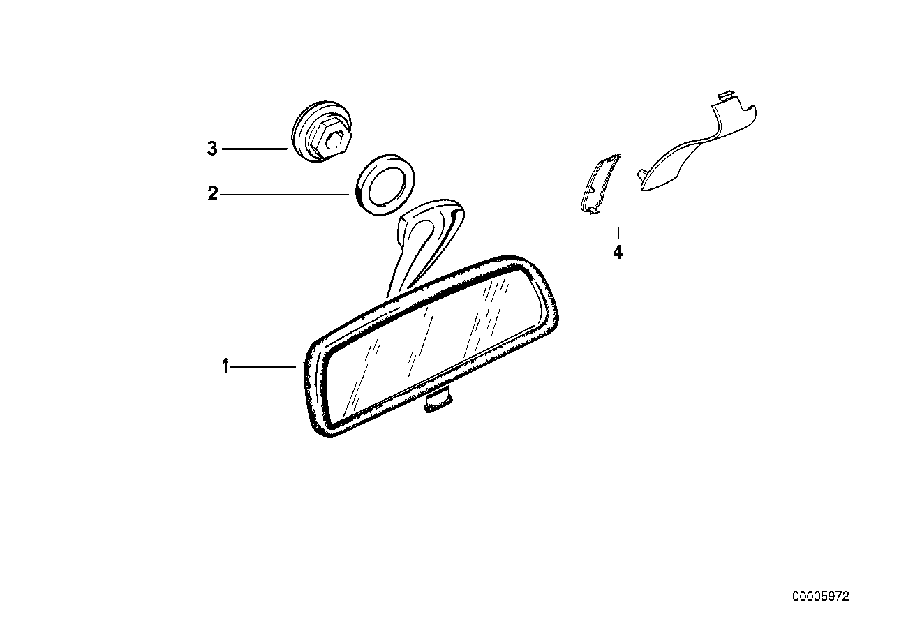 Genuine BMW 51161954117 E39 E93 E36 Cover, Base Plate F Interior Mirror (Inc. 325is) | ML Performance UK Car Parts