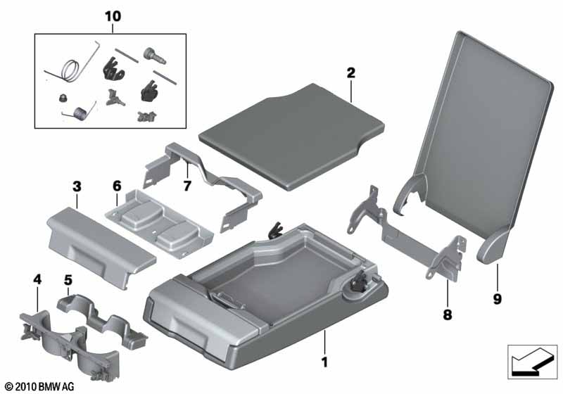 Rear seat center armrest