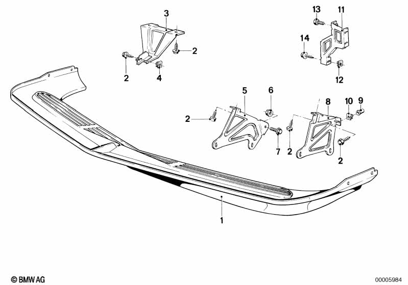 Front bumper mounting parts