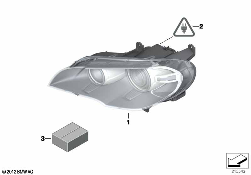 Genuine BMW 63127298452 E70 Ahl-Xenon Headlight, Right (Inc. X5) | ML Performance EU Car Parts