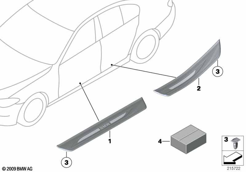 Genuine BMW 51477203609 F11 F10 Cover, Door Sill, Lighted, Rear Left (Inc. 525dX, 528iX & M5) | ML Performance EU Car Parts