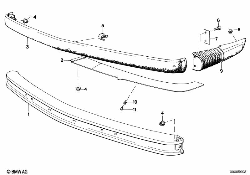 Genuine BMW 51111836594 E12 Bumper Front Center (Inc. 528i & 530i) | ML Performance UK Car Parts