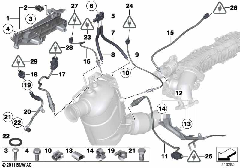 Diesel part.filter sens./mounting parts