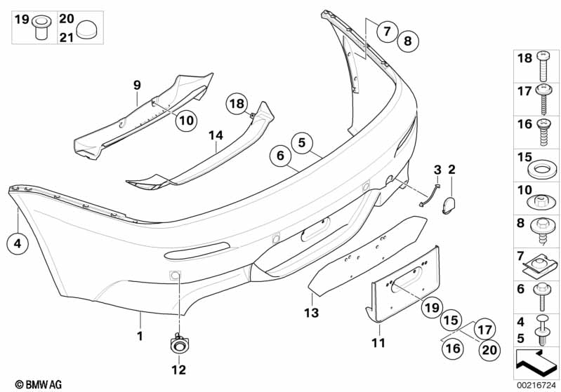 Genuine BMW 51110009481 E63 E64 Set Of Mounts For Pdc Sensor, Rear PDC (Inc. M6) | ML Performance UK Car Parts