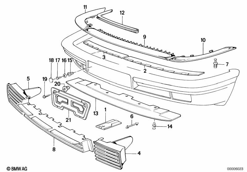 Front bumper mounting parts