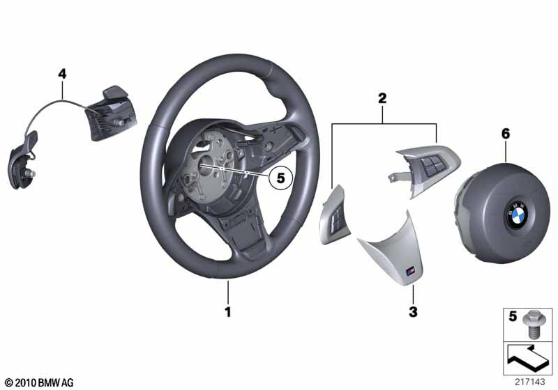 Volant sport M airbag multif./manettes