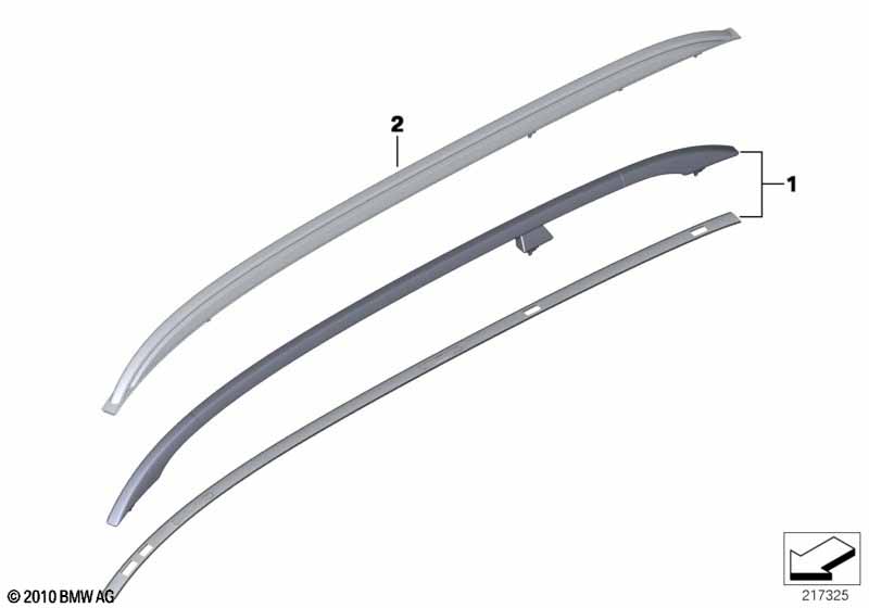 Genuine BMW 51137255485 E91 Roof Railing, Left SCHWARZ (Inc. 325d, 335d & 320d) | ML Performance EU Car Parts