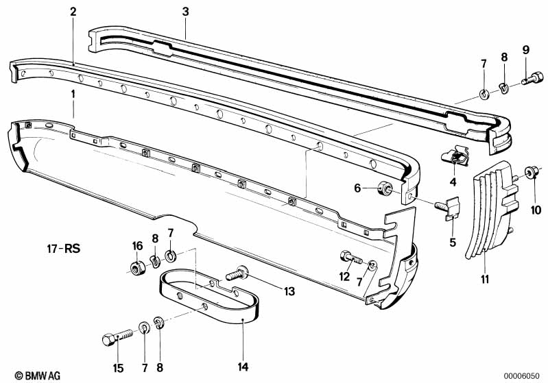 Genuine BMW 51121839142 E24 Rubber Strip Rear (Inc. 630CS, 635CSi & 628CSi) | ML Performance UK Car Parts