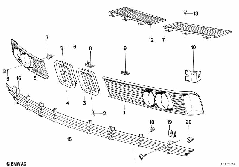 Genuine BMW 51131843535 E24 Grille Left (Inc. 633CSi, M6 & 628CSi) | ML Performance UK Car Parts