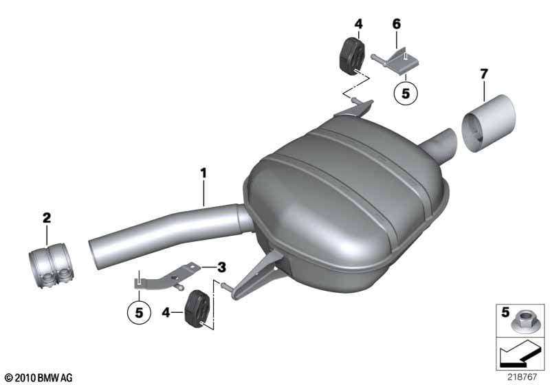 Exhaust system, rear
