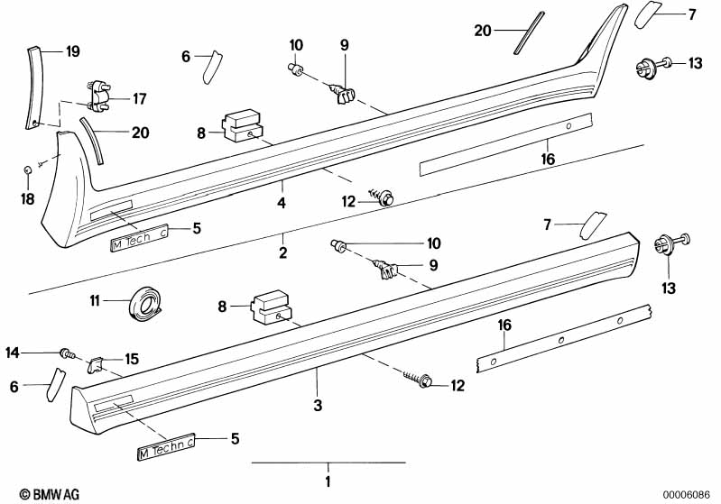 M cover for rocker panel / wheel arch