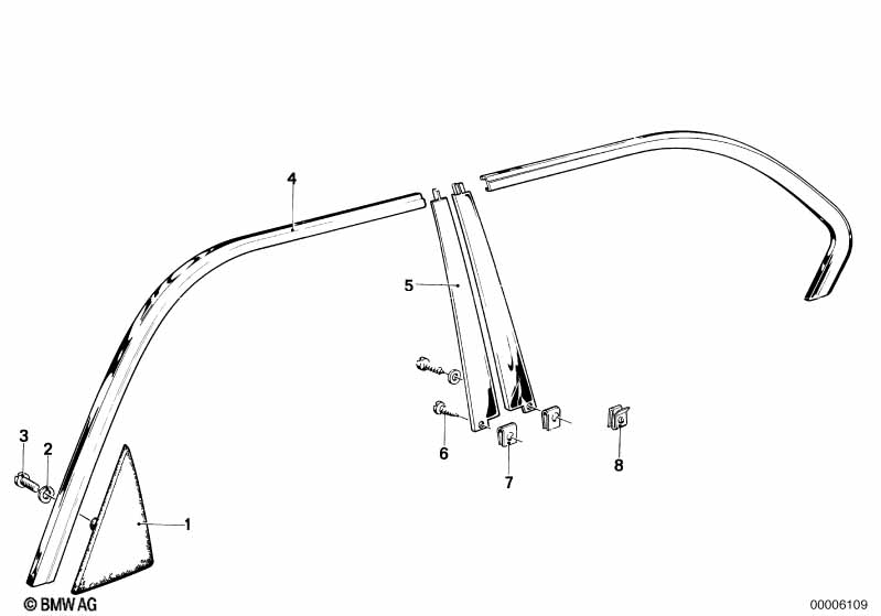 Genuine BMW 51321900243 E23 Corner Moulding, Left (Inc. 732i, 745i & 735i) | ML Performance EU Car Parts