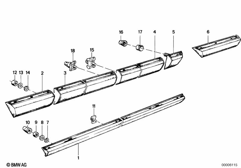 Genuine BMW 51131885284 E23 Moulding Door Front Right (Inc. 735i, 728i & 733i) | ML Performance EU Car Parts