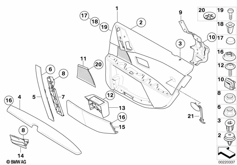 Door trim, rear