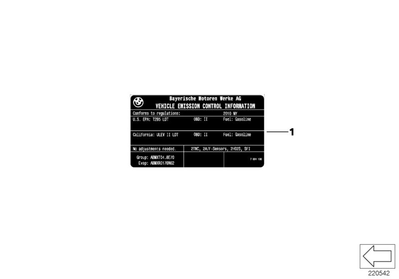 Genuine BMW 71227644030 F25 Label 