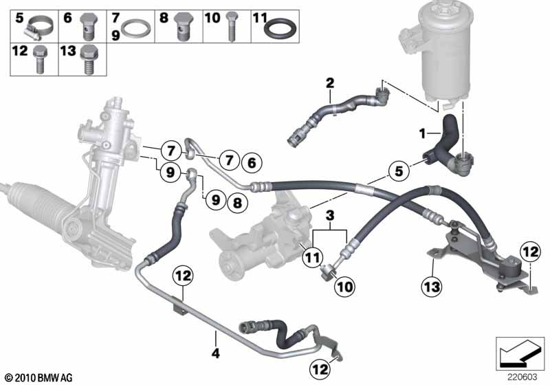 Hydro steering-oil pipes