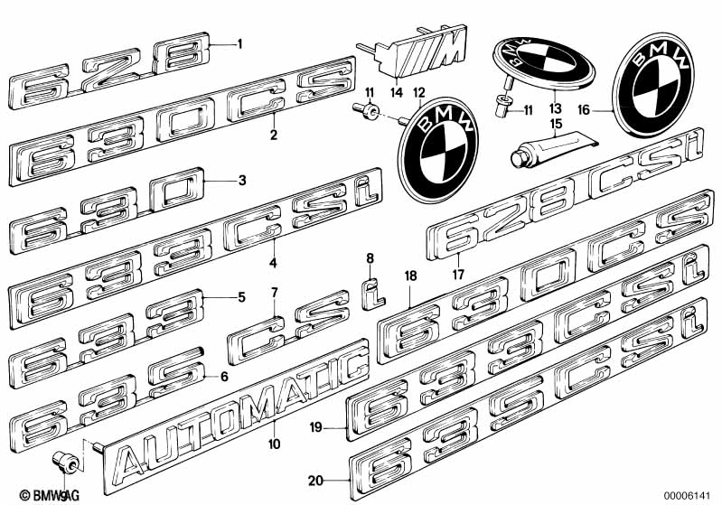 Genuine BMW 51141864923 E24 Emblem Plugged In Rear