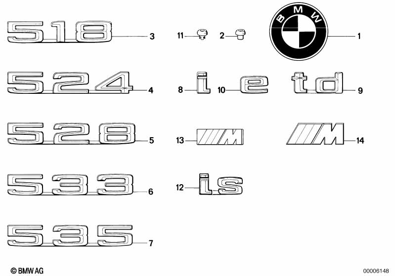 Genuine BMW 51141917919 E28 Emblem Adhered 