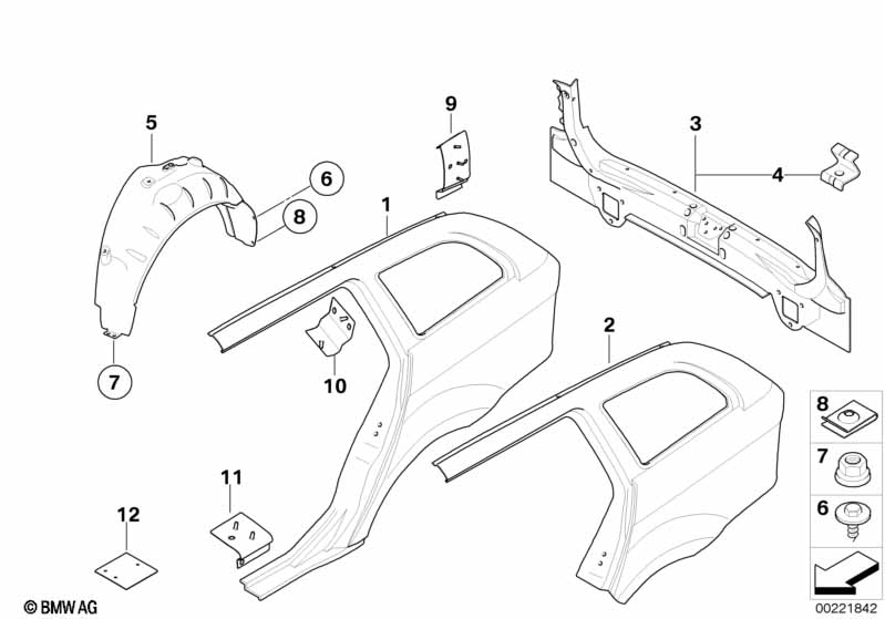 Genuine BMW 41217275579 E91 Reinforcement Plate, C-Pillar, Left (Inc. 318i, 320xd & 316i) | ML Performance EU Car Parts